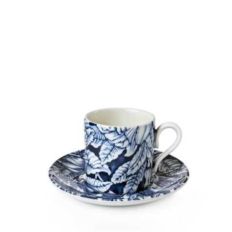 Trésor Bleu double espresso cup and saucer