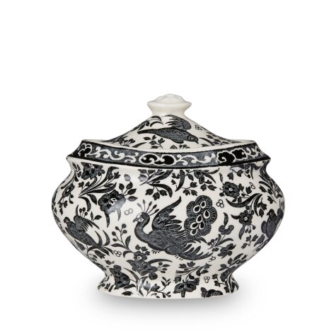 Burleigh Black Regal Peacock Mini Teapot Tray