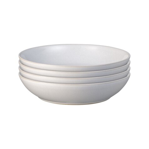 White Pasta Bowl Set, Wide Rim Pasta Bowl