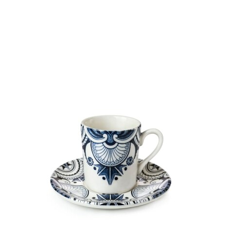 Trésor Bleu double espresso cup and saucer