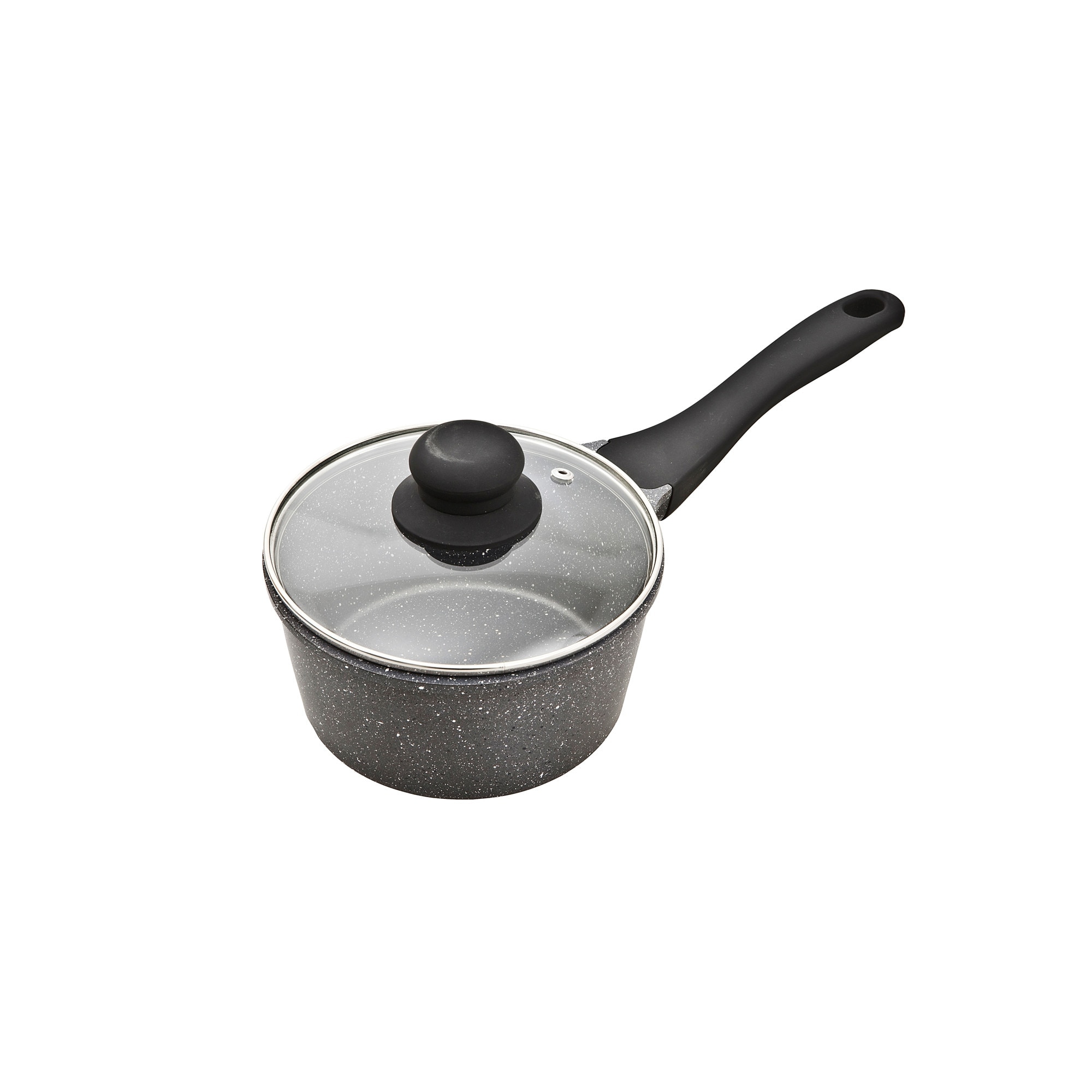 Product photograph of Granite Effect Cast Aluminium 16cm Saucepan With Lid from Denby Retail Ltd