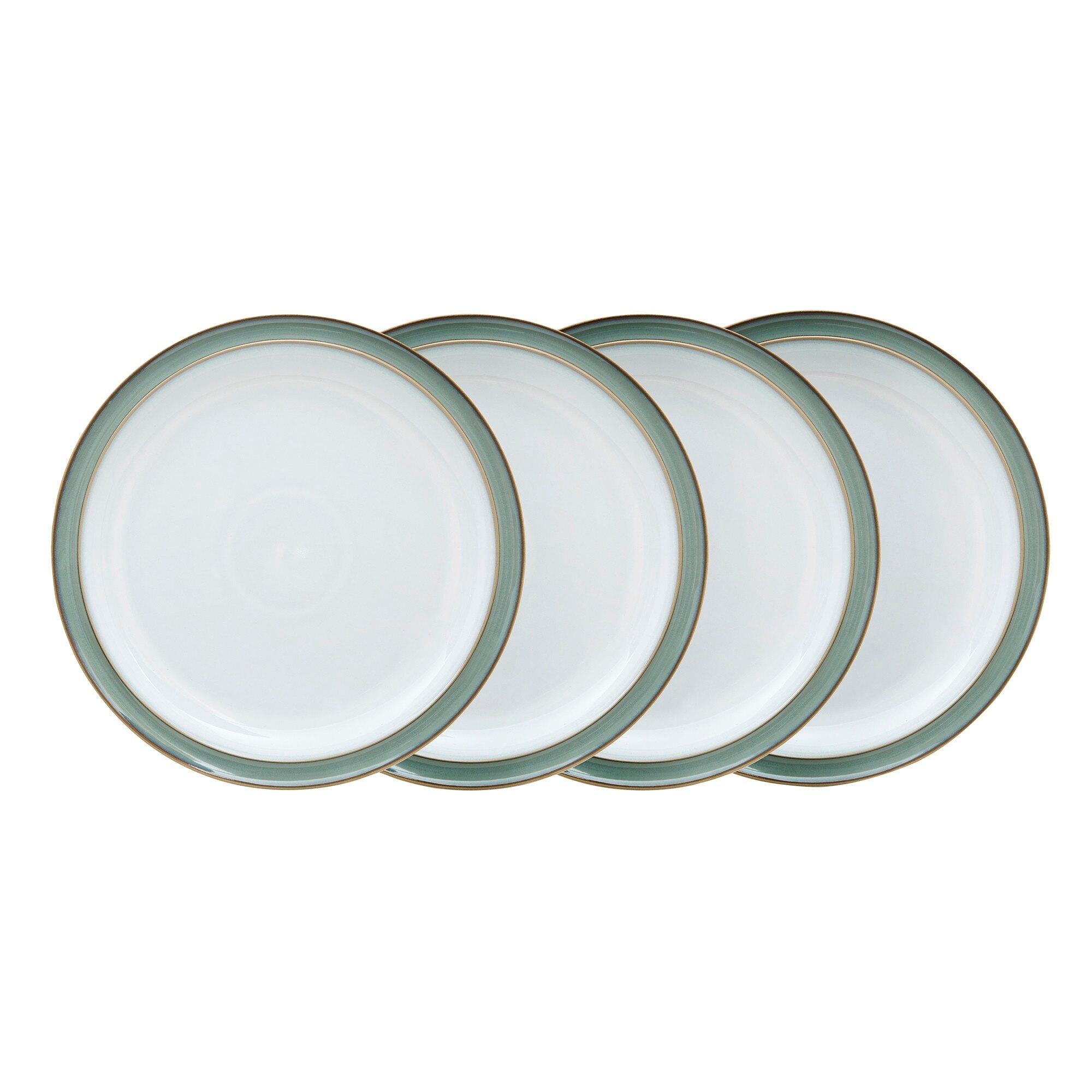 Product photograph of Regency Green 4 Piece Medium Plate Set from Denby Retail Ltd