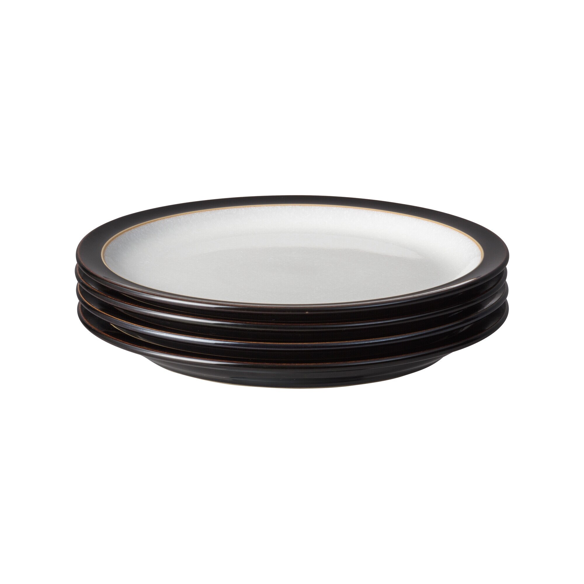 Product photograph of Elements Black 4 Piece Medium Plate Set from Denby Retail Ltd