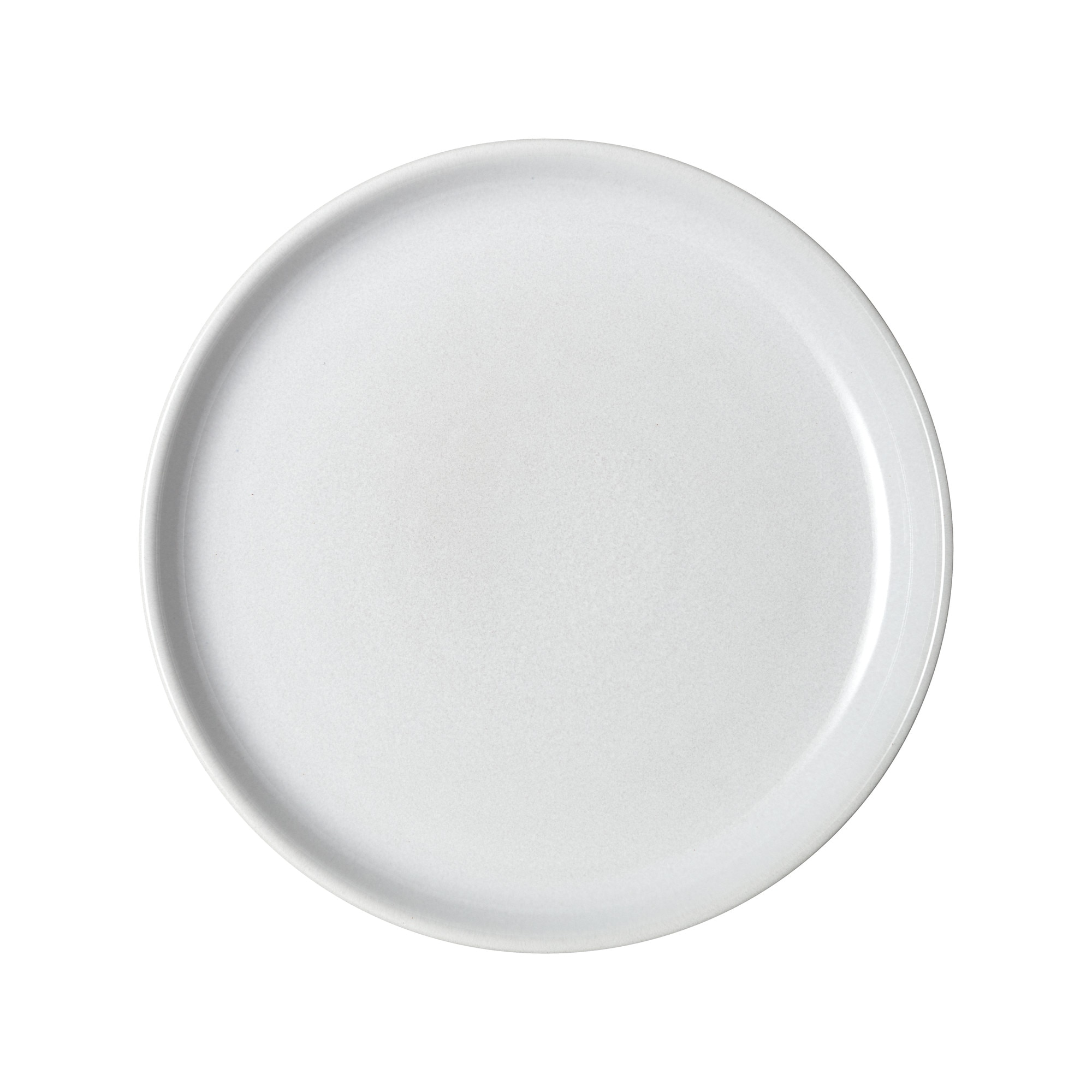 Product photograph of Intro Stone White Medium Coupe Plate from Denby Retail Ltd