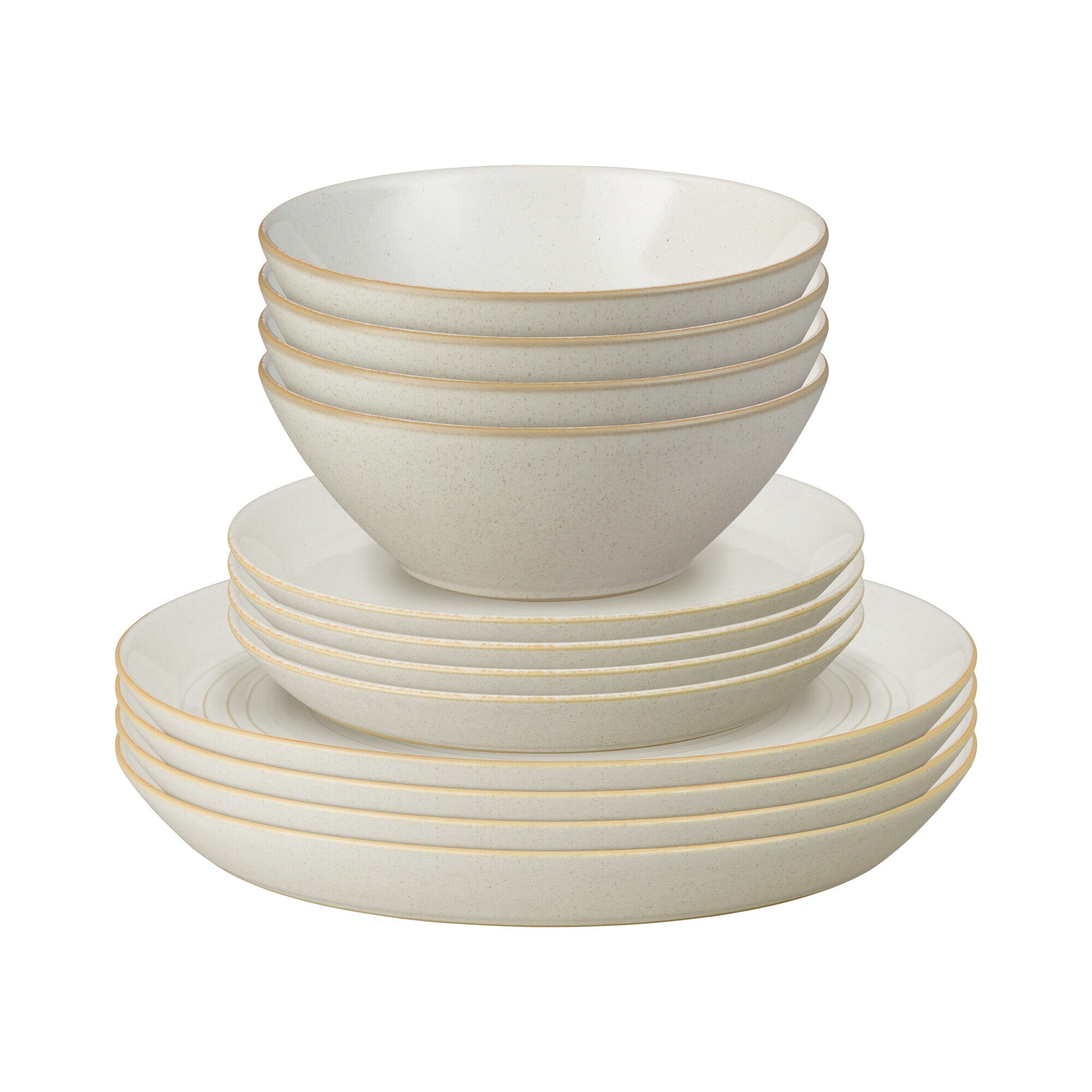 Product photograph of Impression Cream 12 Piece Tableware Set With Spiral Dinner Plate from Denby Retail Ltd