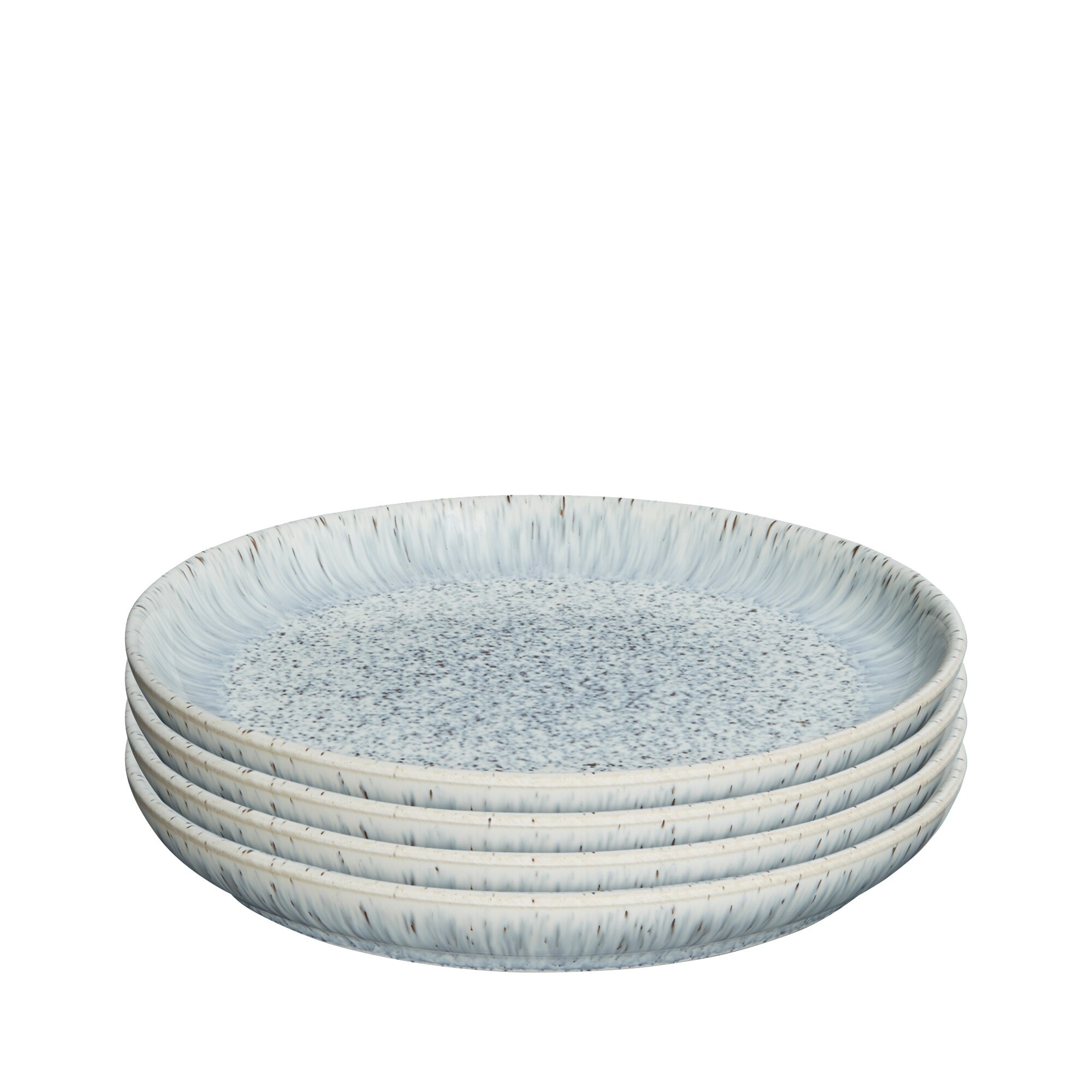 Product photograph of Halo Speckle 4 Piece Medium Coupe Plate Set from Denby Retail Ltd
