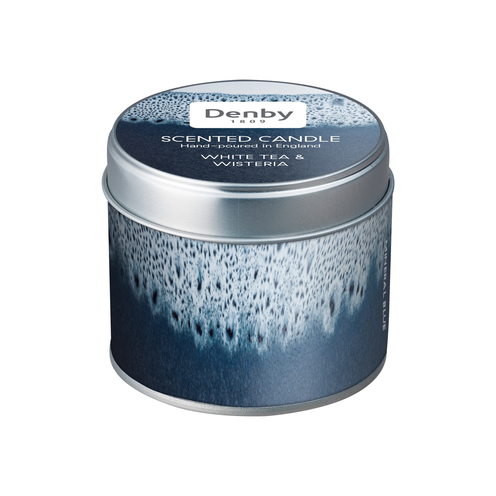 Product photograph of Mineral Blue Candle Tin from Denby Retail Ltd