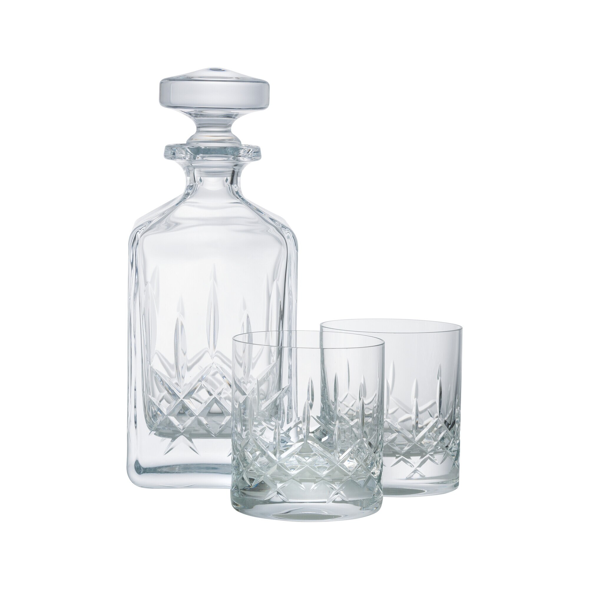 Product photograph of Denby Celeste Leadless Crystal Whiskey Decanter Set from Denby Retail Ltd