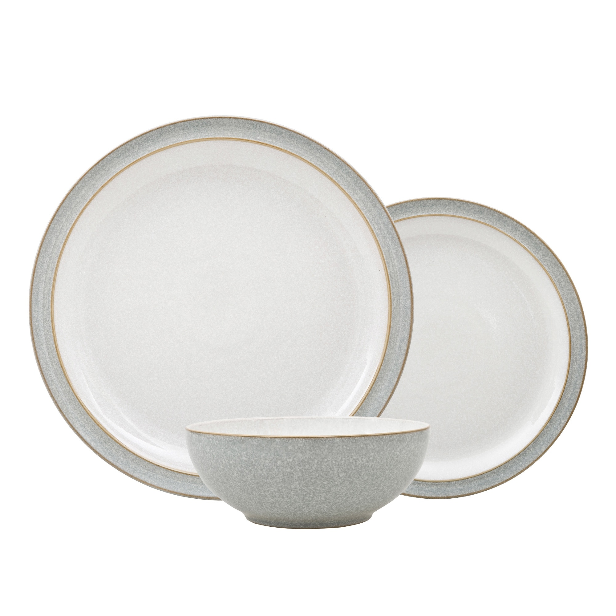 Product photograph of Elements Light Grey 12 Piece Tableware Set from Denby Retail Ltd