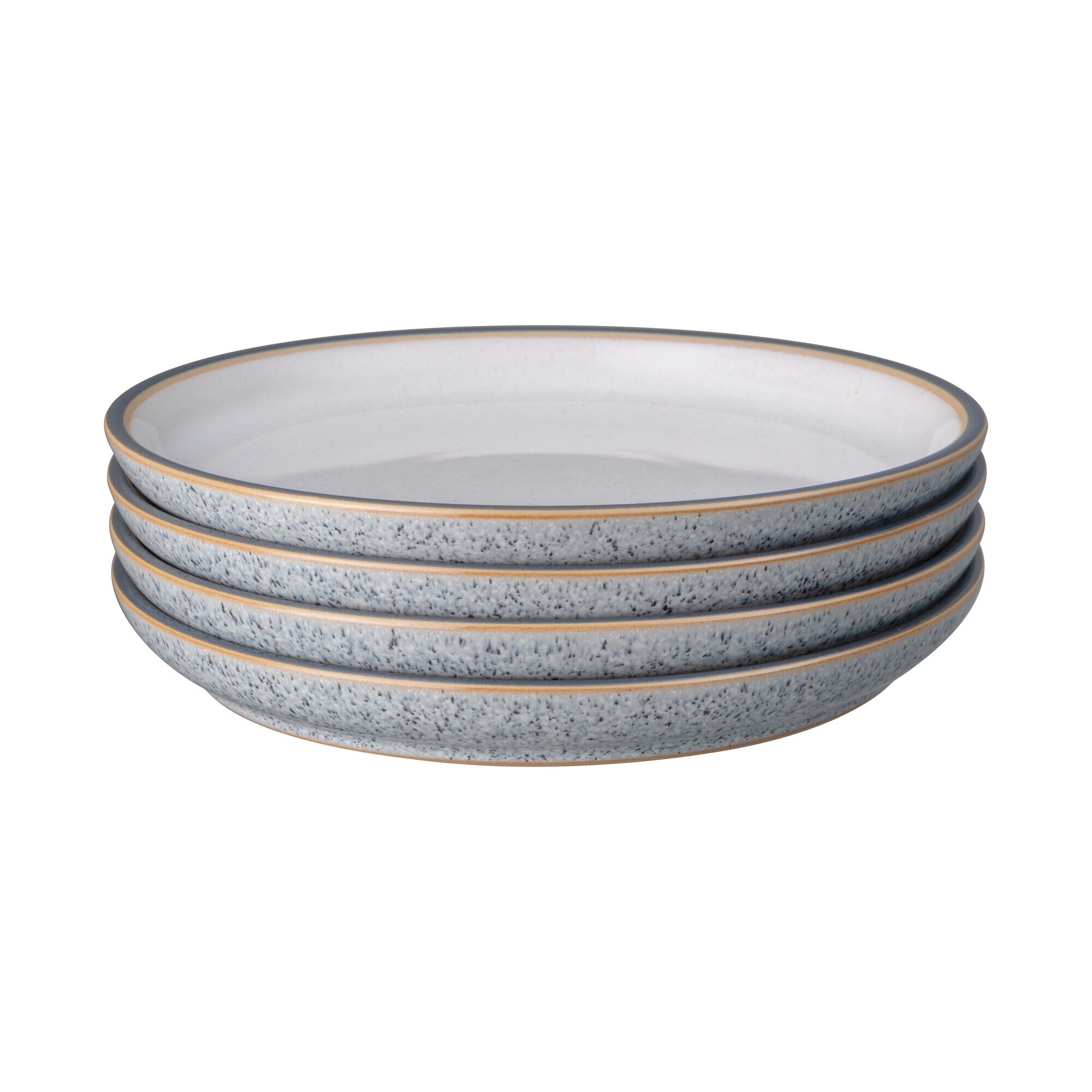 Product photograph of Studio Grey 4 Piece White Medium Coupe Plate Set from Denby Retail Ltd