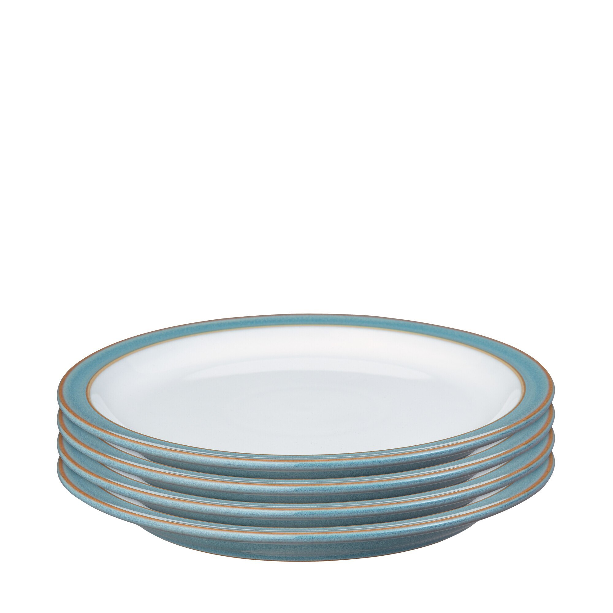 Product photograph of Azure Rimmed Medium Plate Set Of 4 from Denby Retail Ltd