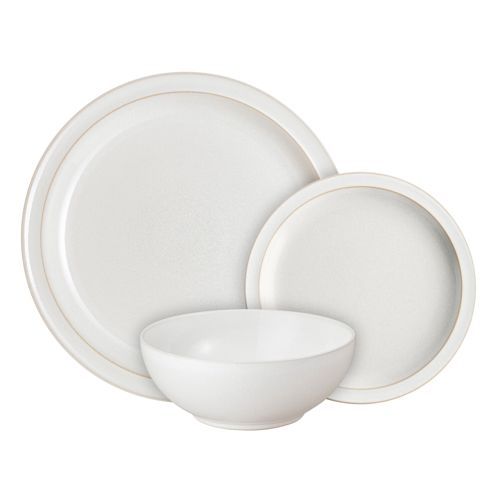 Product photograph of Cotton White 12 Piece Tableware Set from Denby Retail Ltd