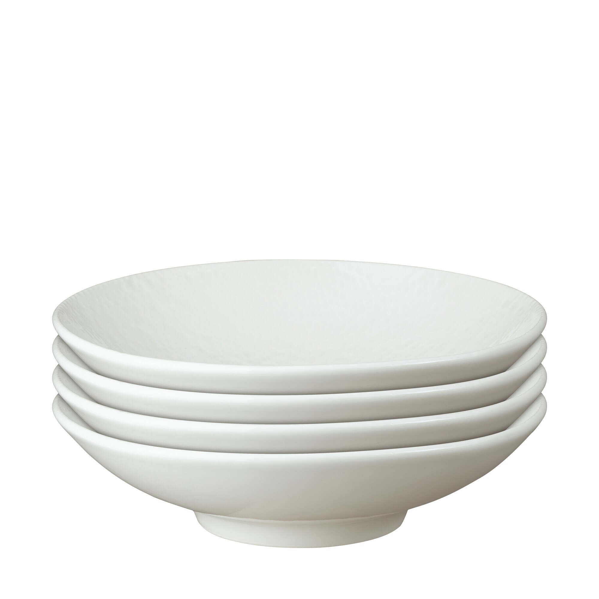 Product photograph of Porcelain Carve White Pasta Bowl Set Of 4 from Denby Retail Ltd