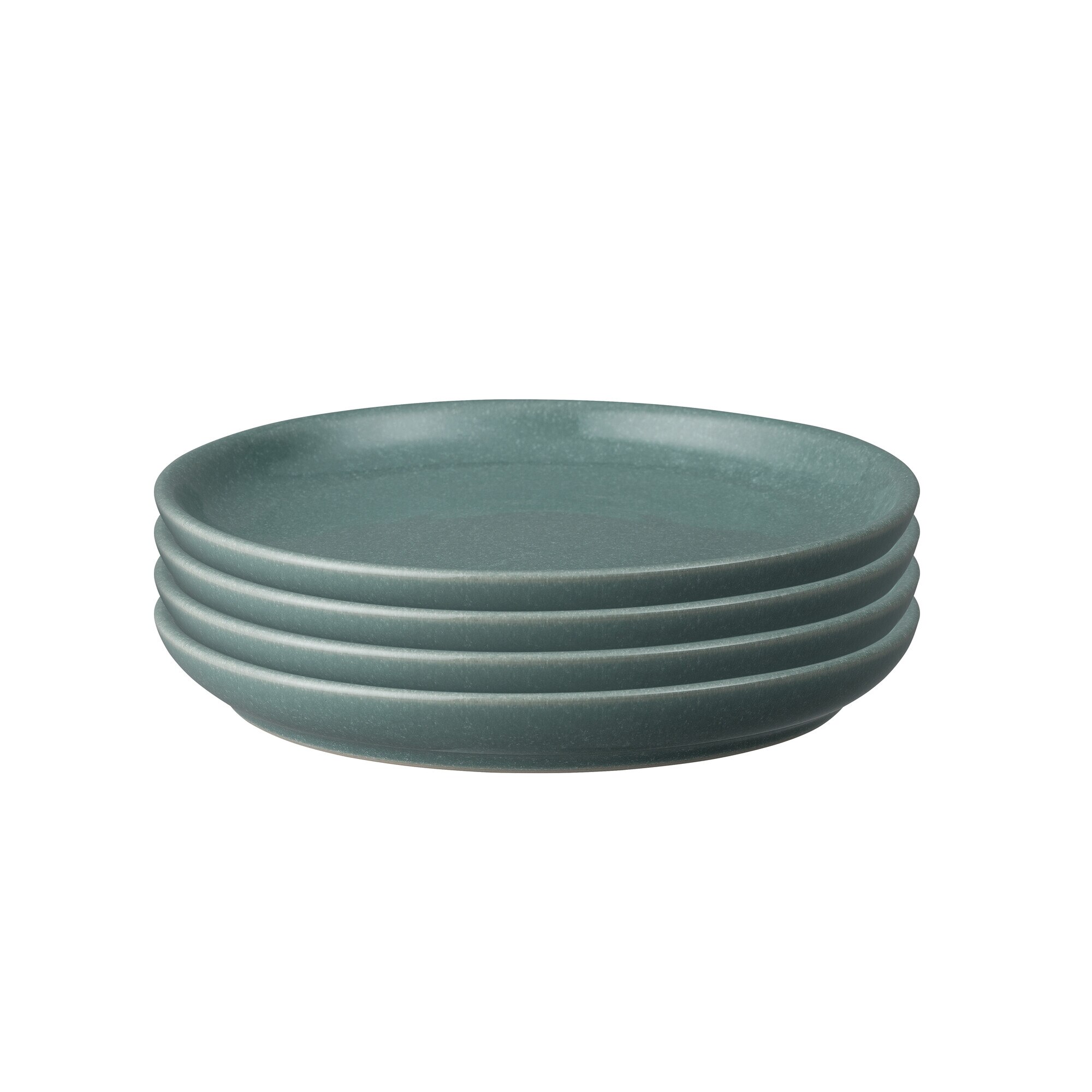 Product photograph of Elements Jade Dark Green Medium Coupe Plate Set Of 4 from Denby Retail Ltd